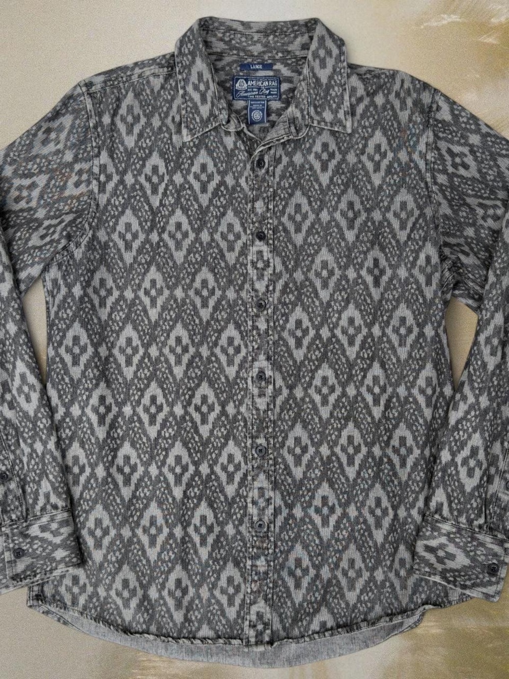 American Rag Cie Patterned Button-Up Shirt
